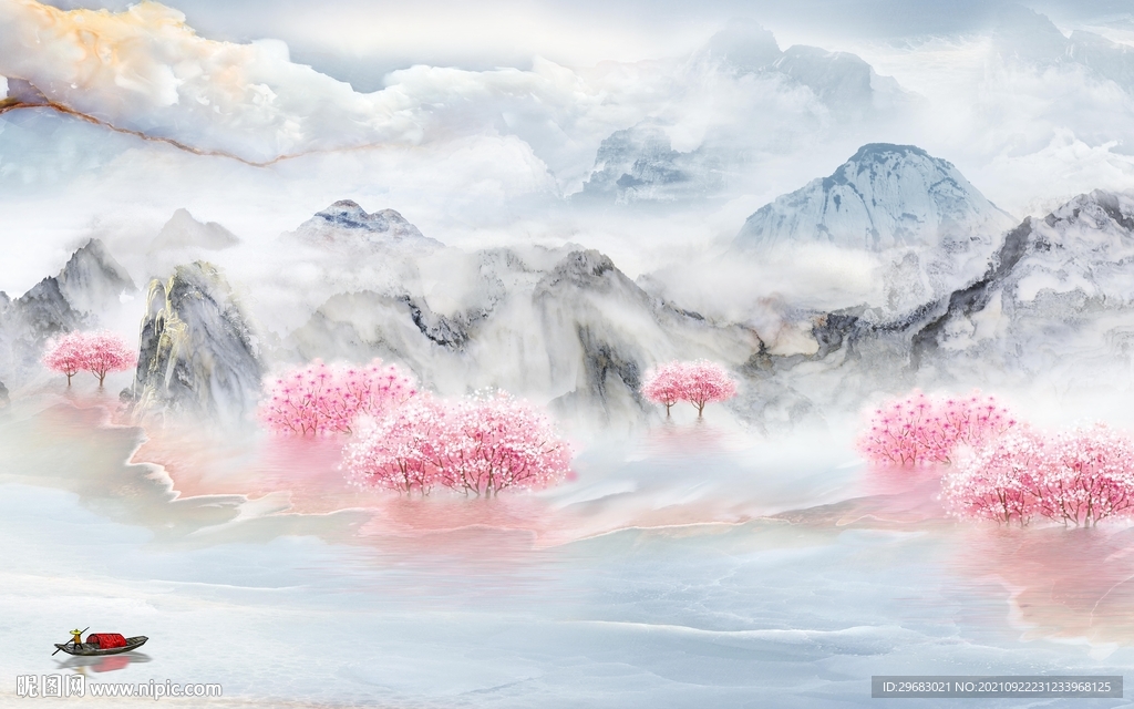 石纹客厅山水 tif文件