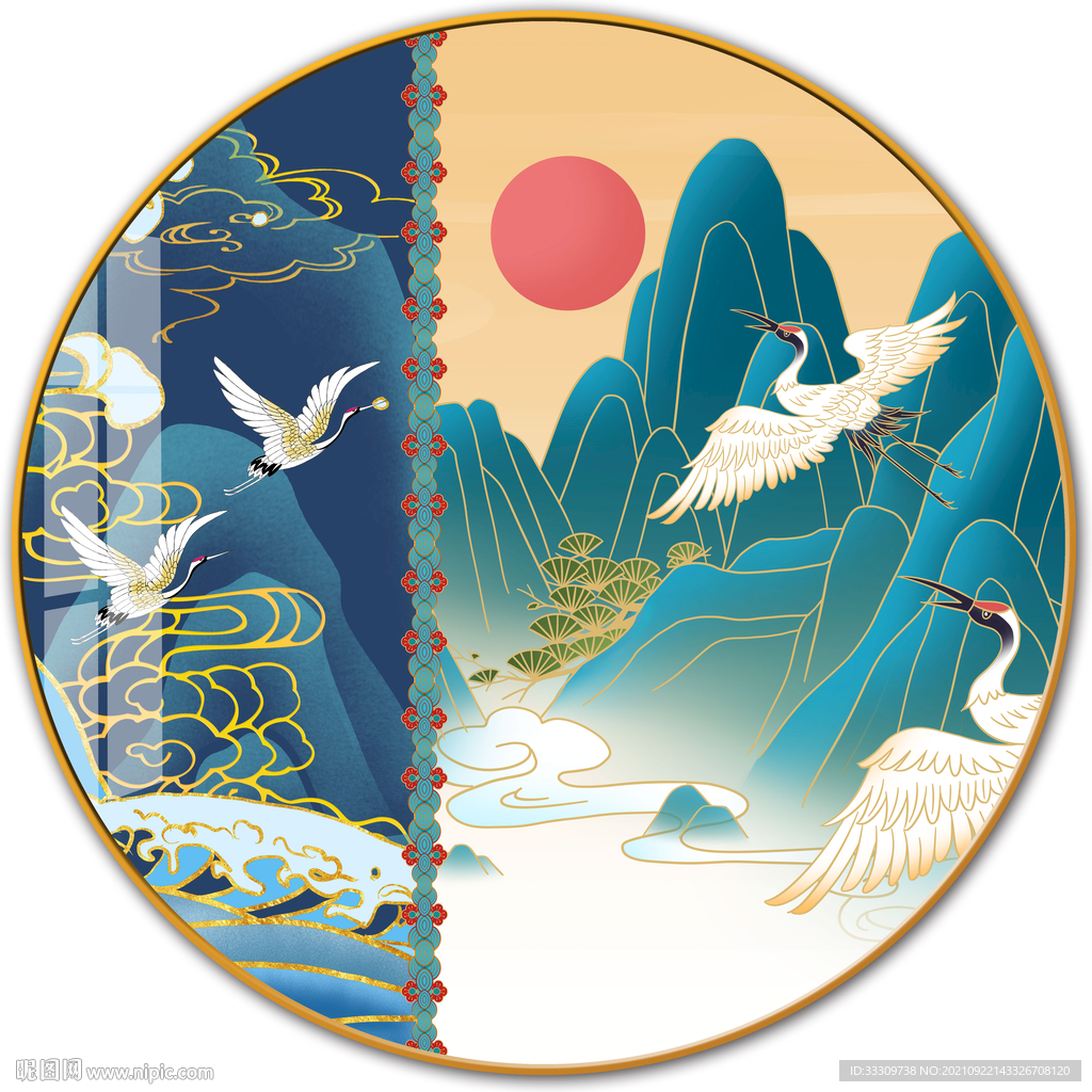 国潮水墨民宿装饰画