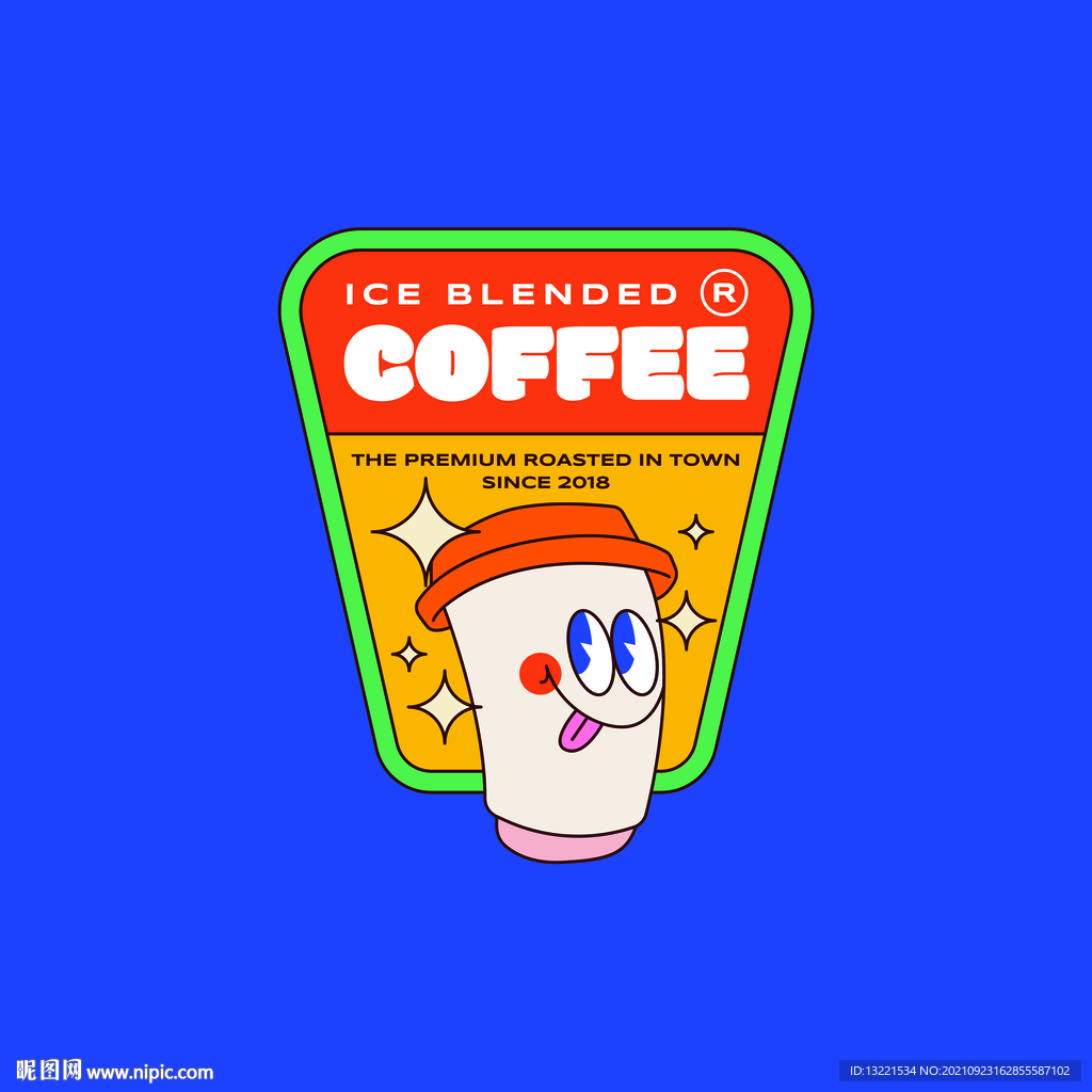 复古插画卡通标签素材系列