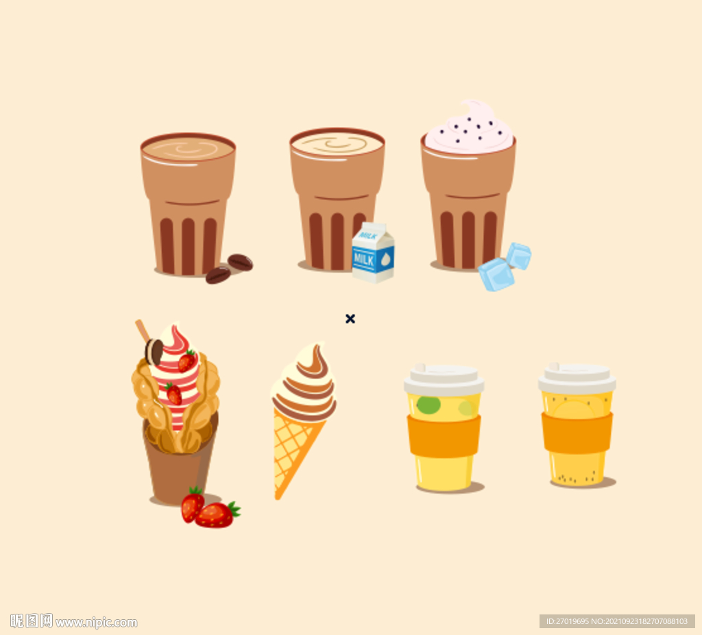 鸡蛋仔 冰淇淋 咖啡 饮品