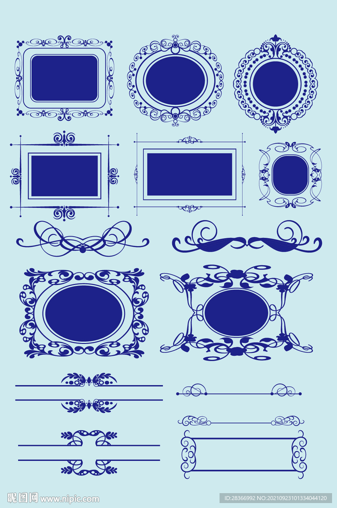 矢量欧式花边花纹边框