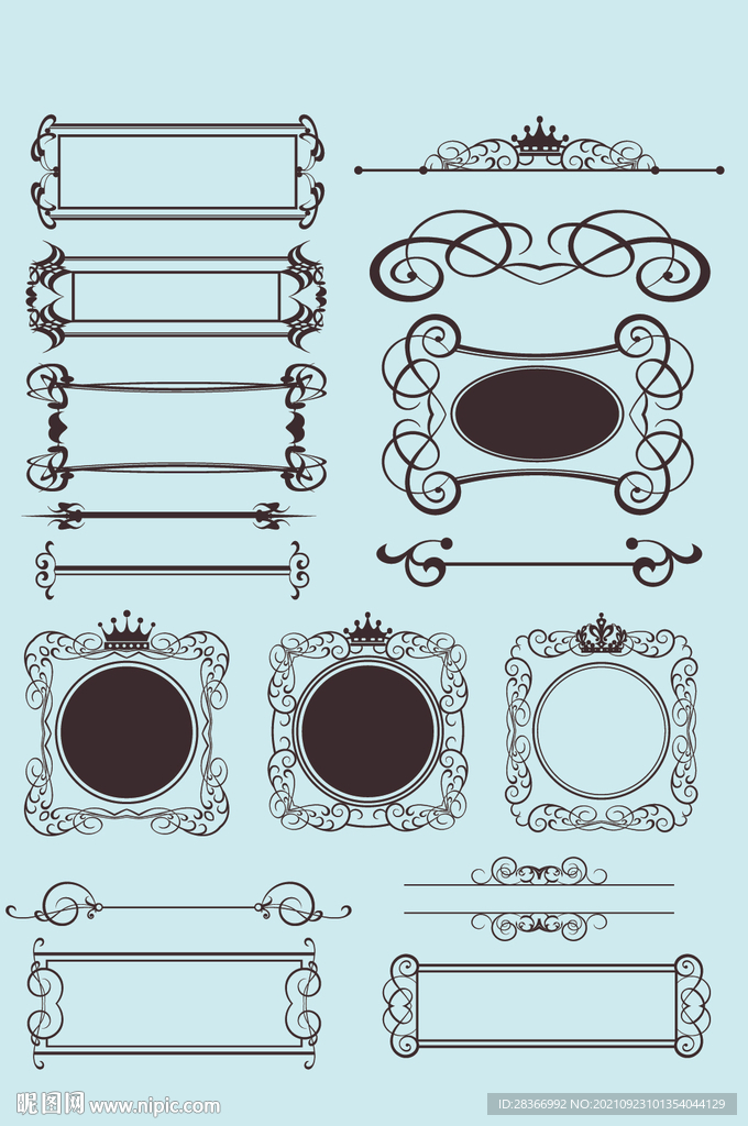 AI矢量欧式花纹花边