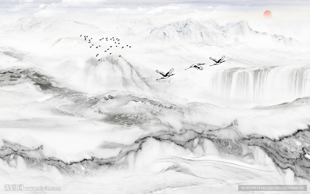 高清 客厅新山水画 TIF分层