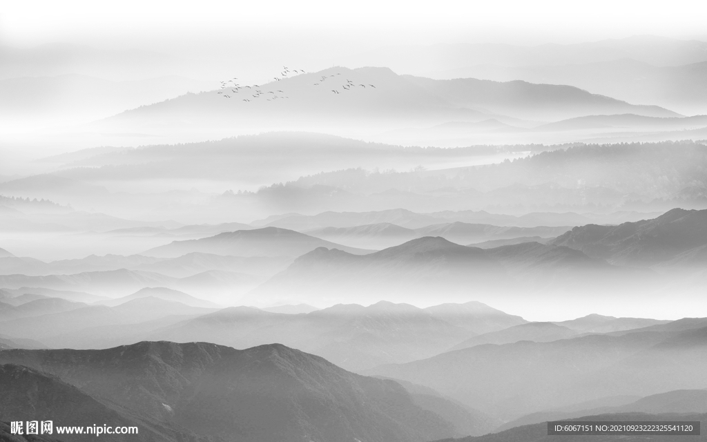 新中式山水画背景墙