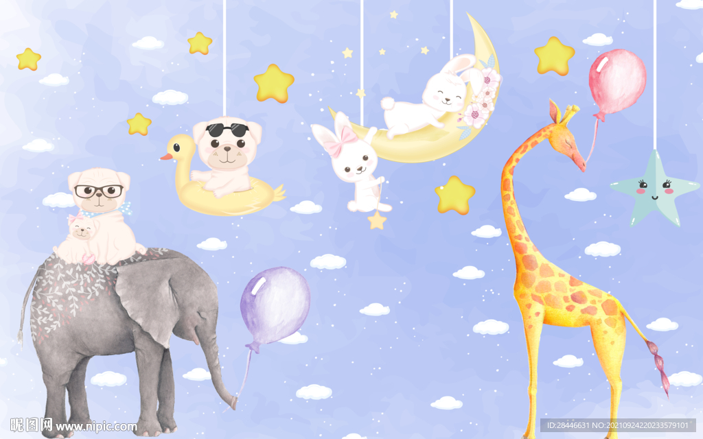 儿童房墙纸壁纸壁画壁布背景墙 