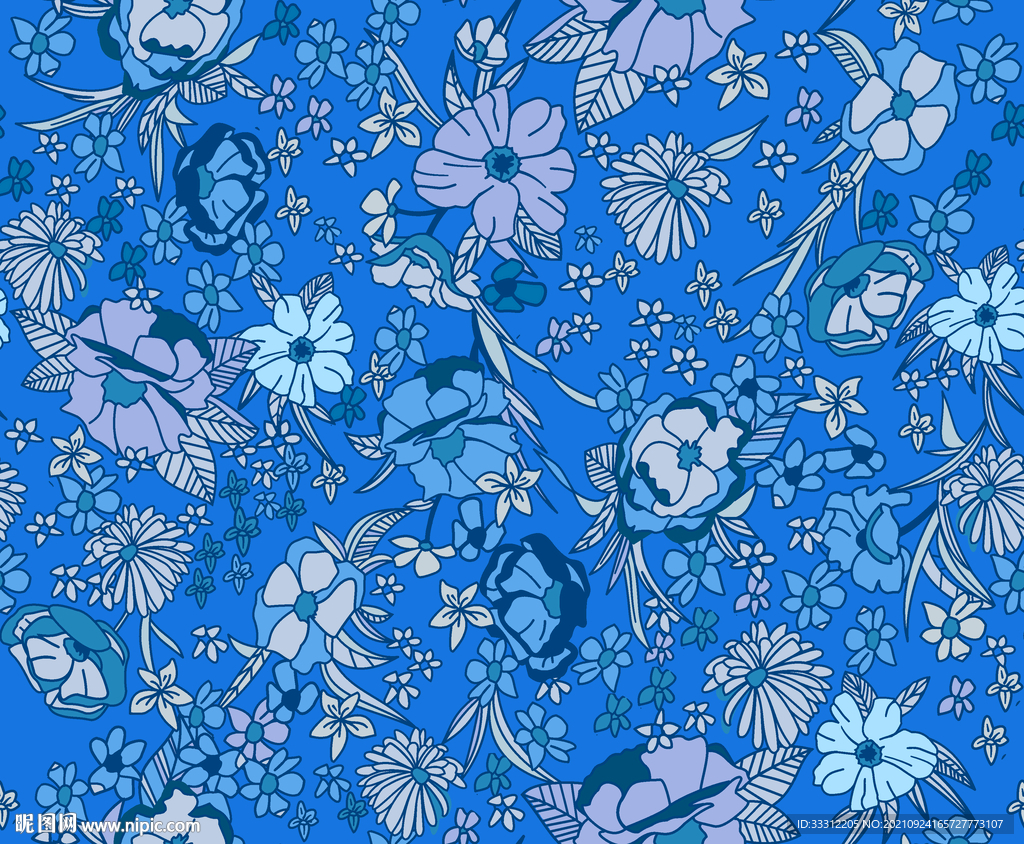 乱花 底纹 叶子 大牌女装  