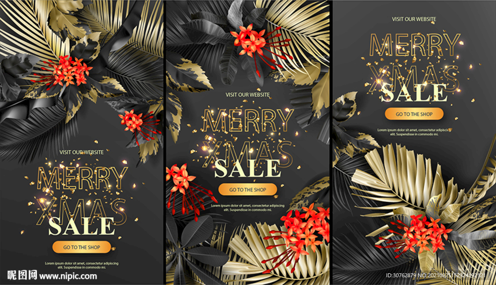 圣诞节圣诞老人礼物新年元旦贺卡