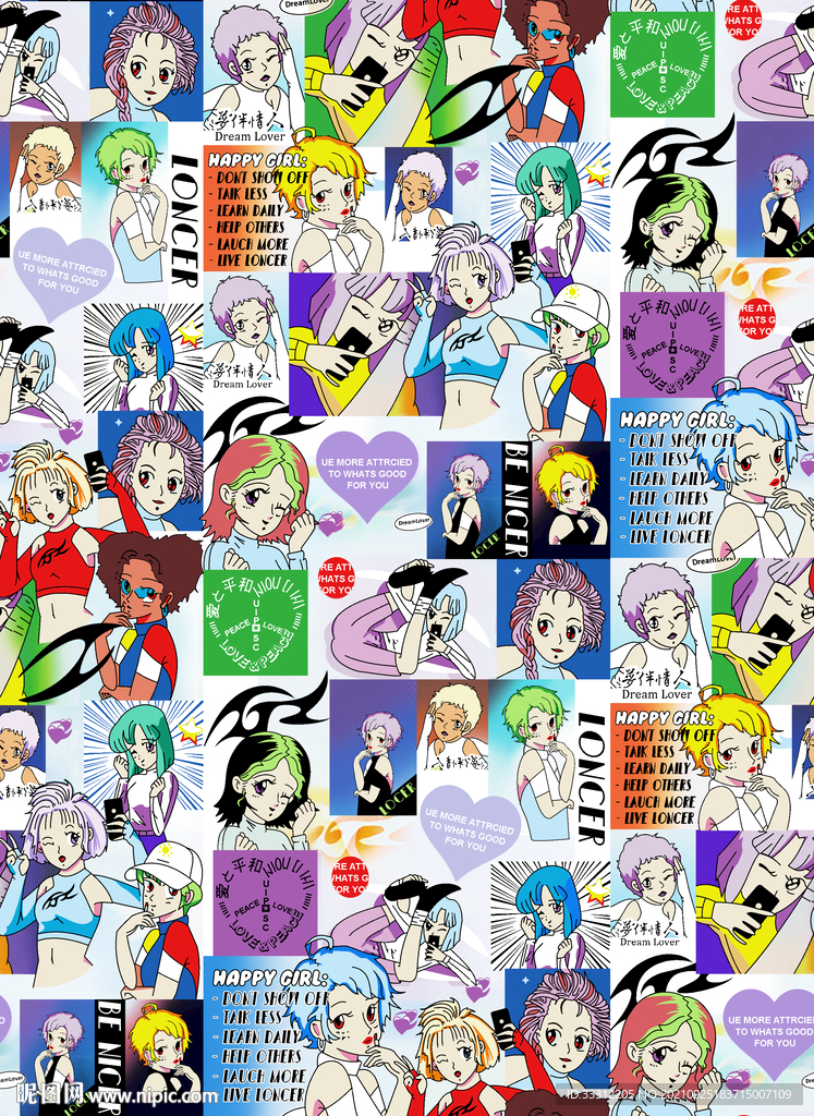 漫画  卡通女孩 