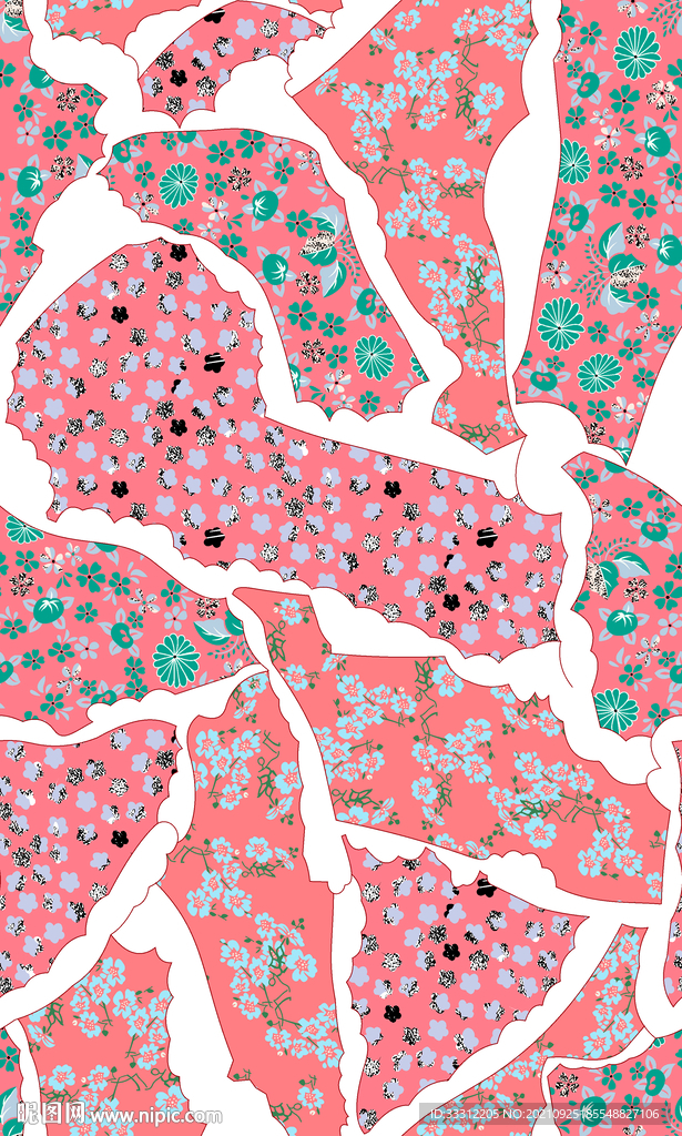 乱花 底纹 叶子 大牌女装  