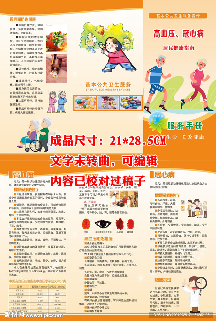 高血压冠心病防治公卫折页