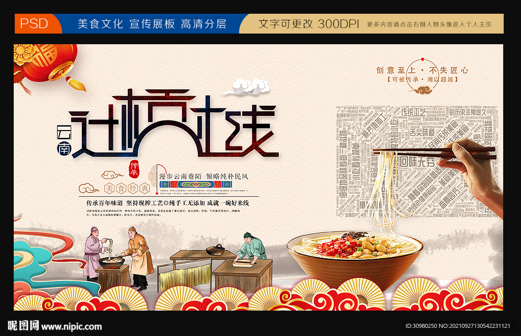 过桥米线背景墙