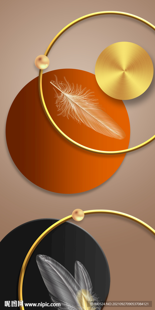 光影几何羽毛玄关1