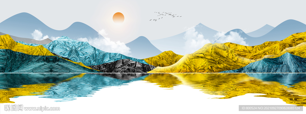 珐琅彩山水装饰画