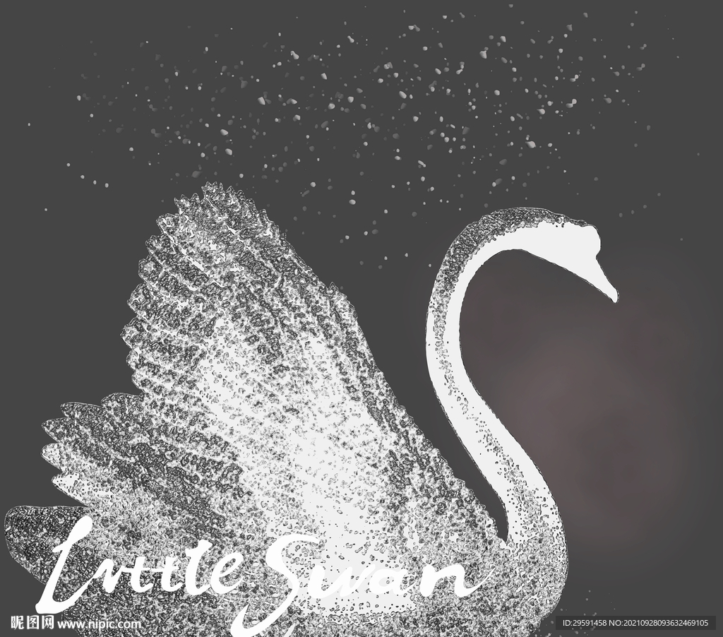 水晶天鹅背景墙