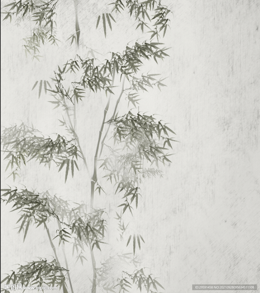 水墨竹子背景墙