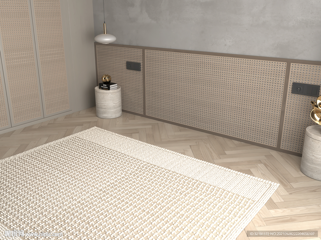 新中式卧室场景 家具空景