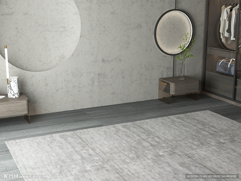 现代卧室场景家具空景