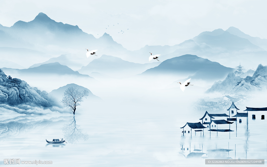 极简意境风景山水 TIF分层