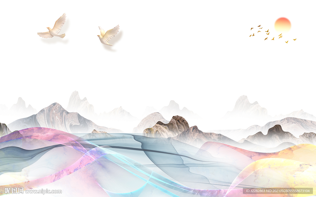 高清意境风景山水 TIF分层