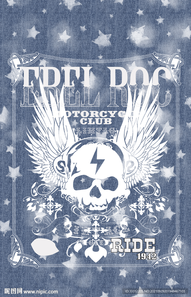 骷髅 大牌男装 牛仔