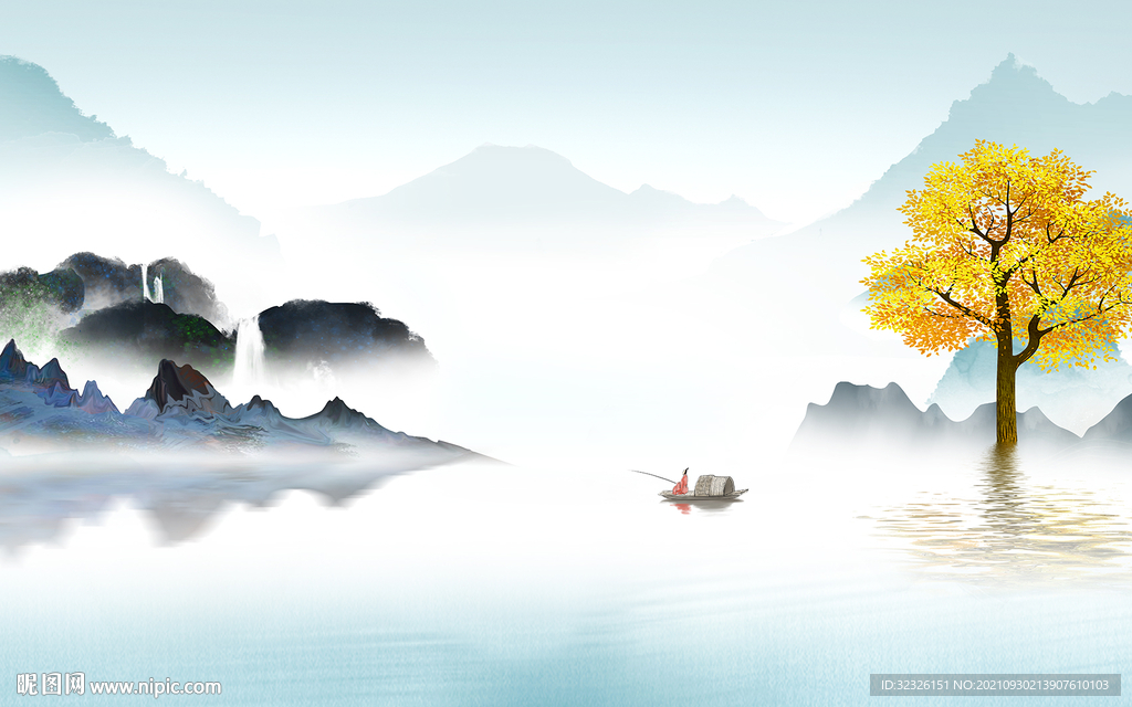 意境 风景中式山水 tif分层