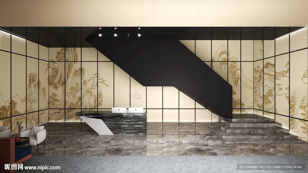 大堂前台效果图