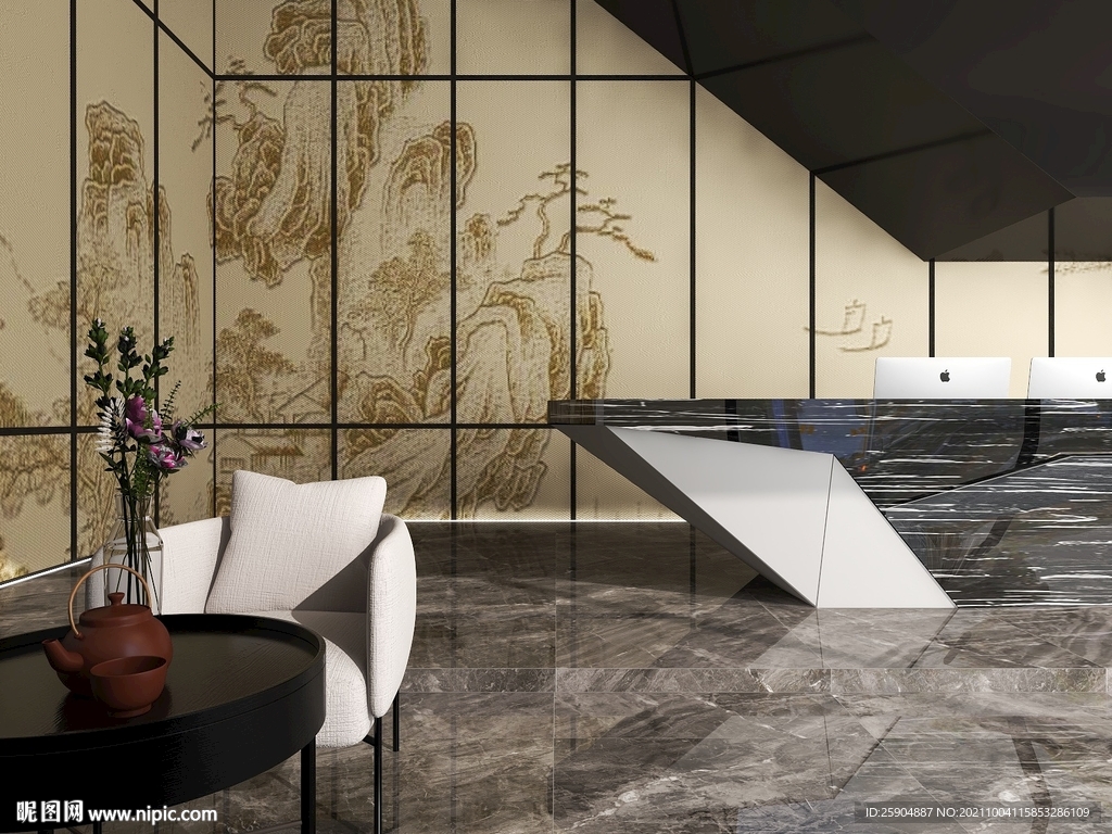 大堂前台效果图