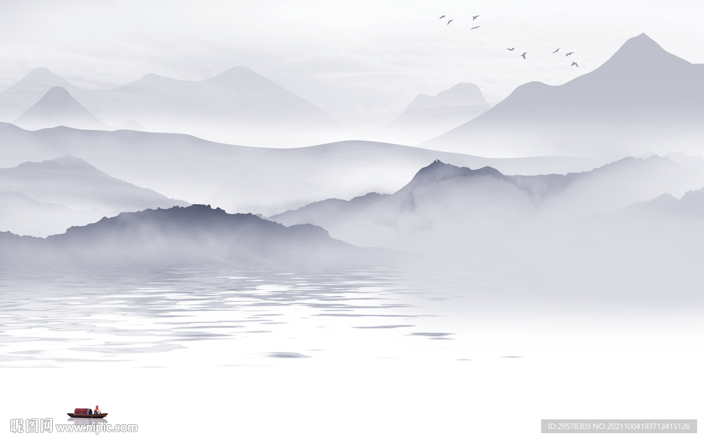 高清客厅新山水画 TIF分层