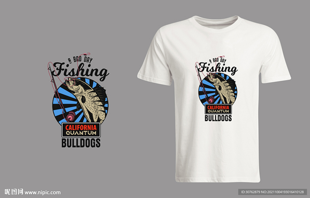 大牌印花T恤海洋钓鱼日系风寿司