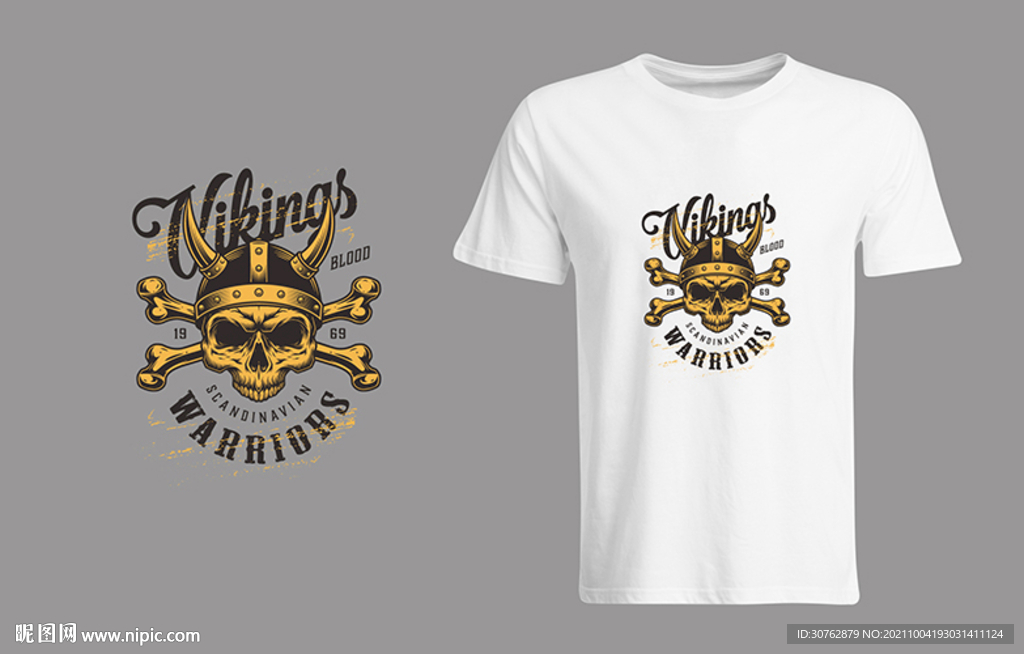 大牌印花T恤图案潮牌海洋海盗骷