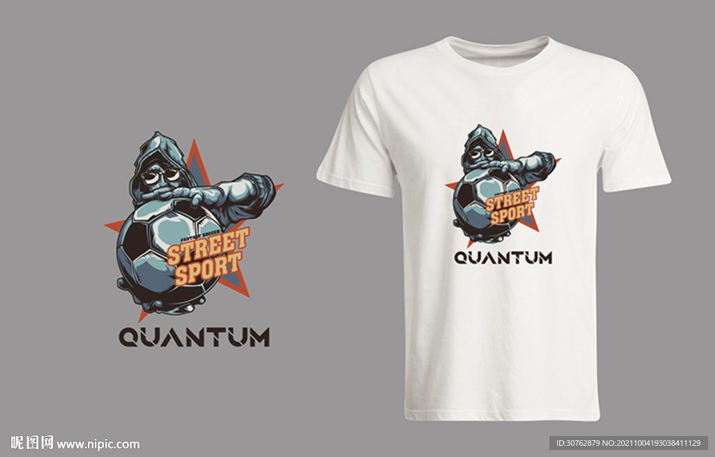 大牌印花T恤足球街头潮流比赛