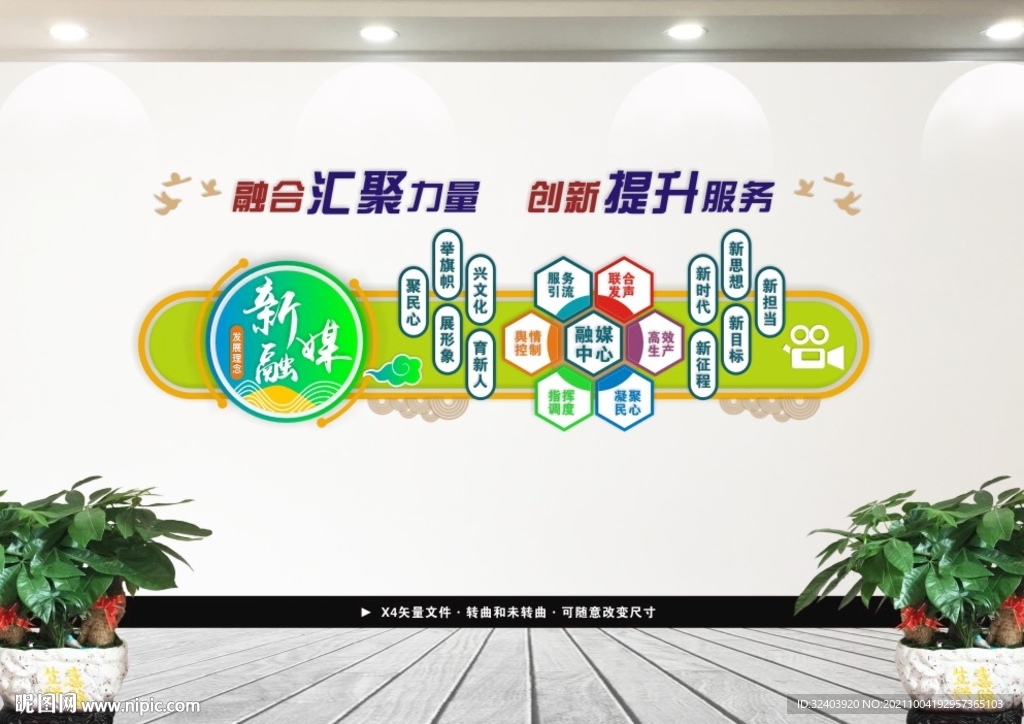 融媒体中心文化墙