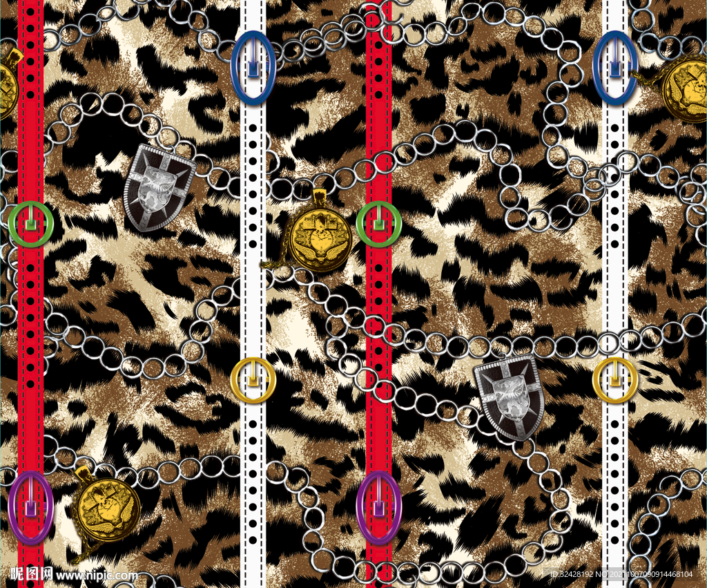 大牌豹纹数码印花 分层