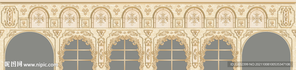 欧式复古婚礼拱门背景