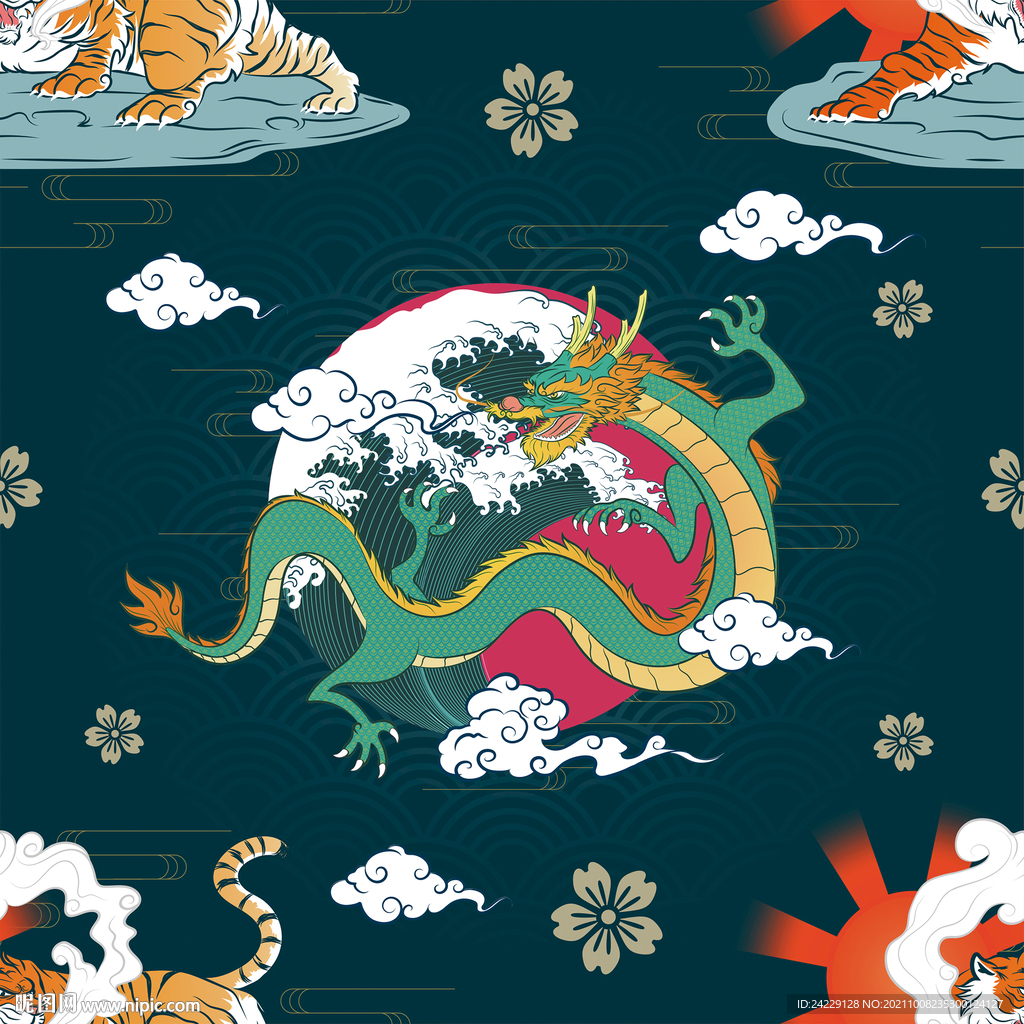 中国龙图案 中国风装饰画