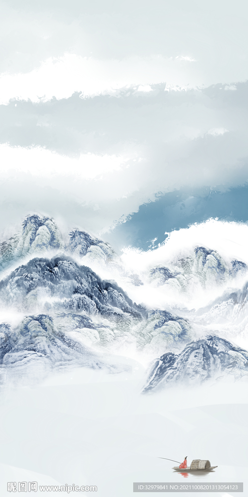 高档风景玄关山水 TIF分层