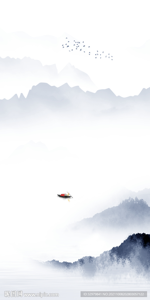 最新玄关简约山水 TIF分层