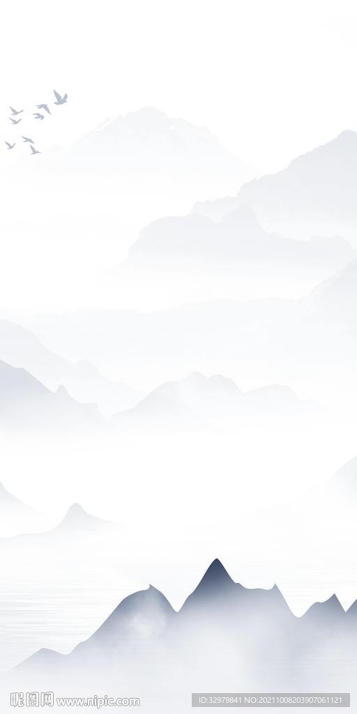 中式玄关简约山水 TIF分层