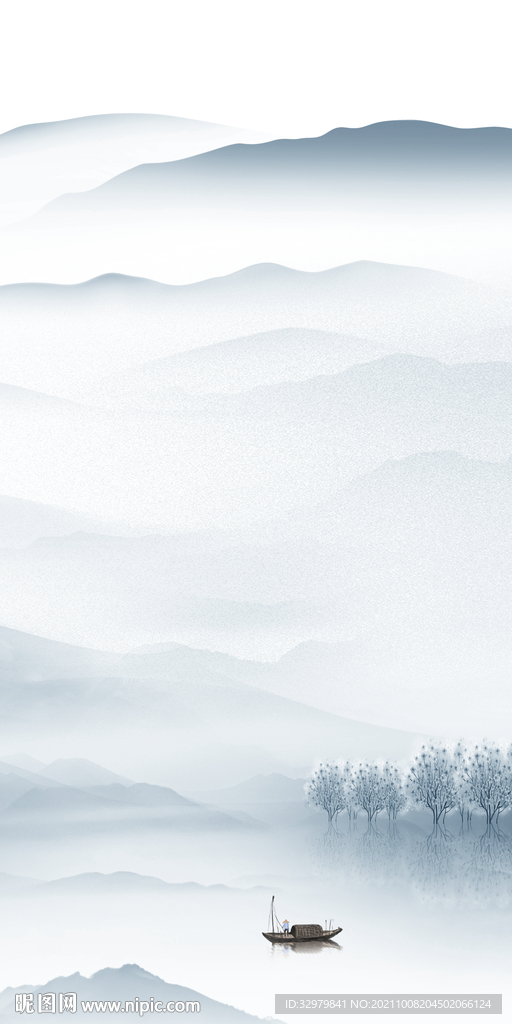 大气玄关简约山水 TIF分层