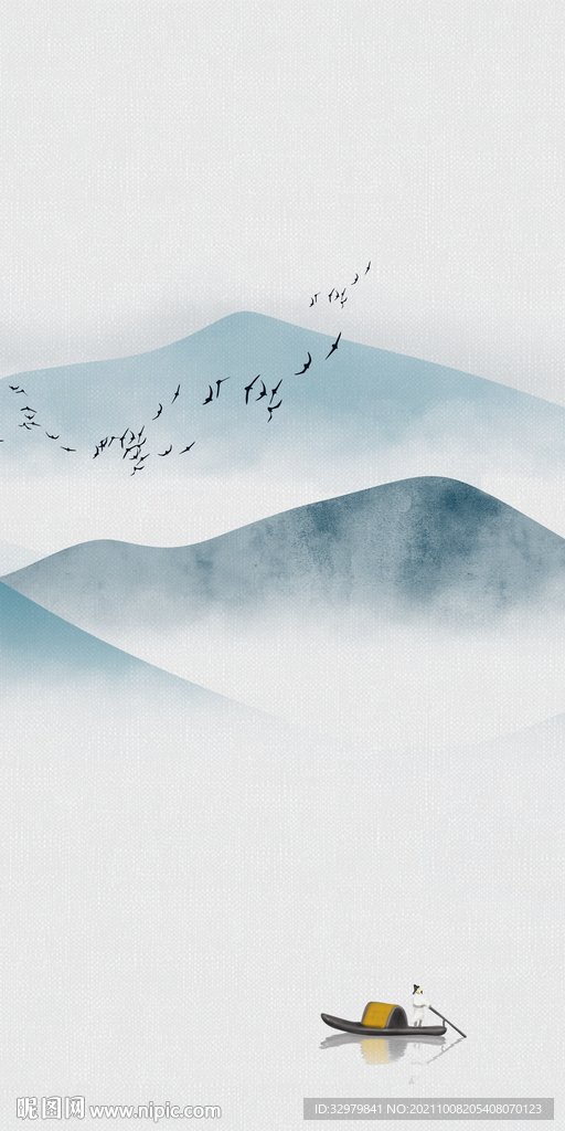 现代 玄关简约山水 TIF分层