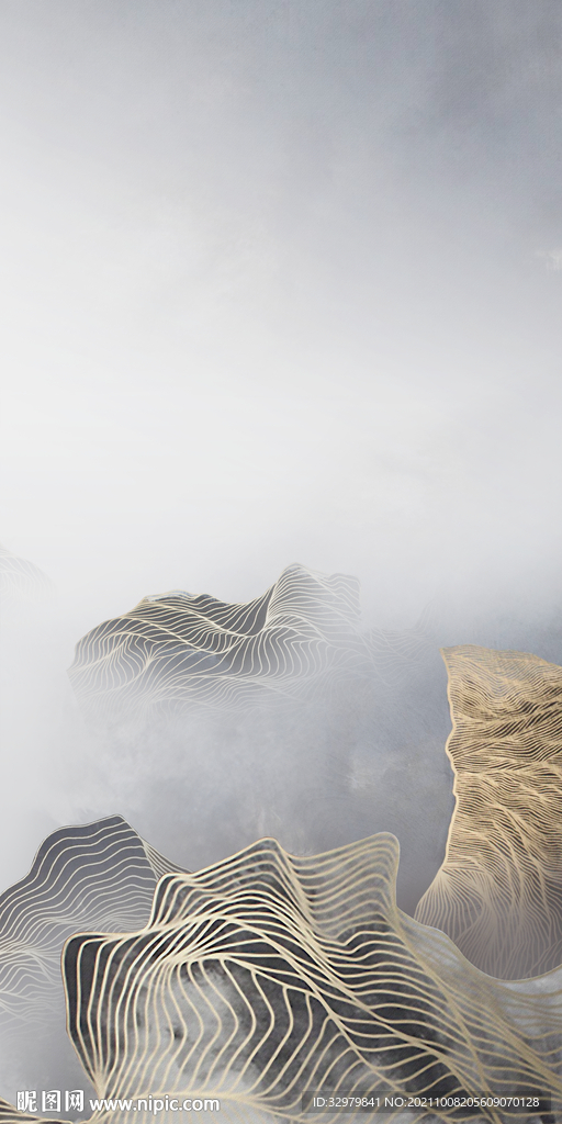 大气 玄关意境山水 TIF分层