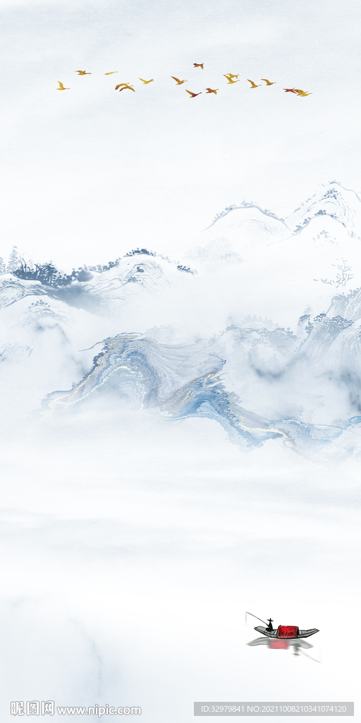 人气玄关意境山水 TIF分层