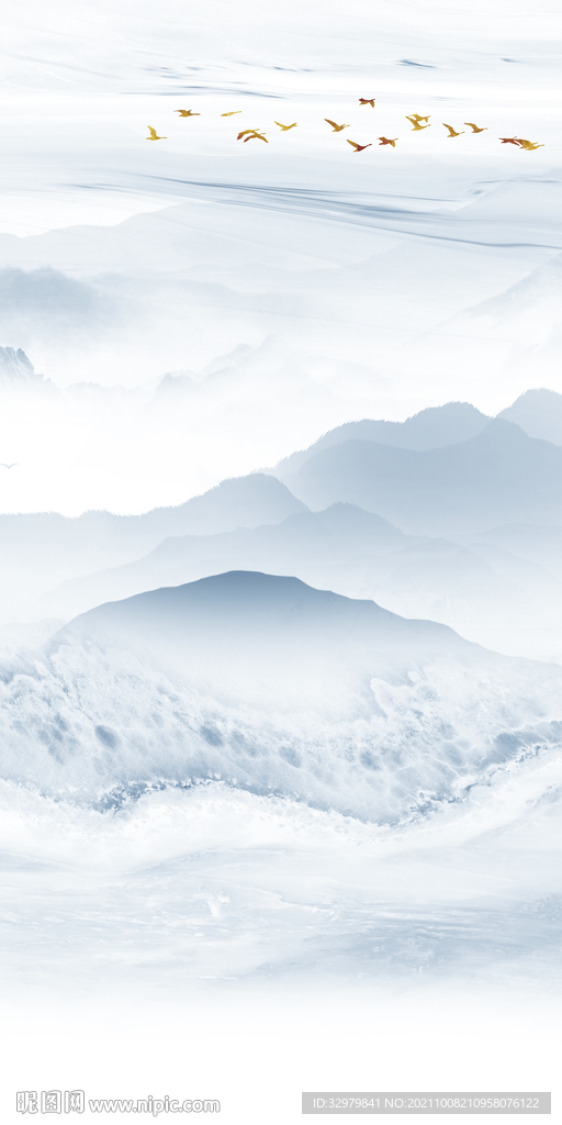 大气 中式玄关山水 TIF分层