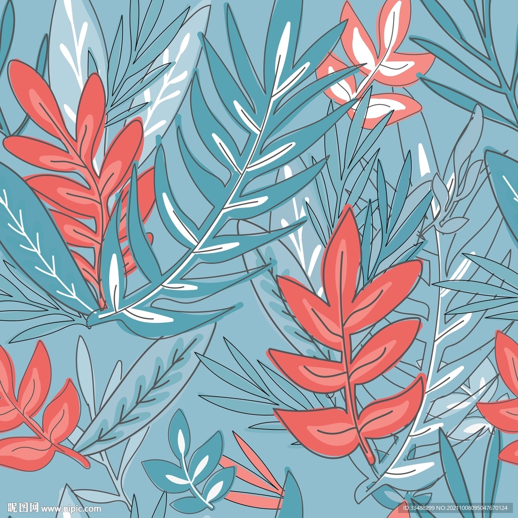 手绘插画植物图案