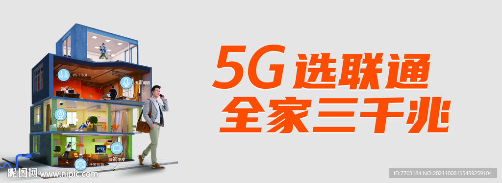 5G选联通全家三千兆