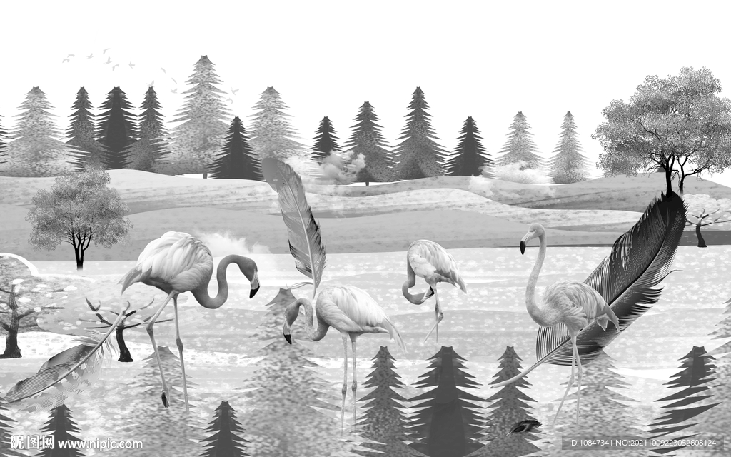 最新意境背景山水 TIF分层