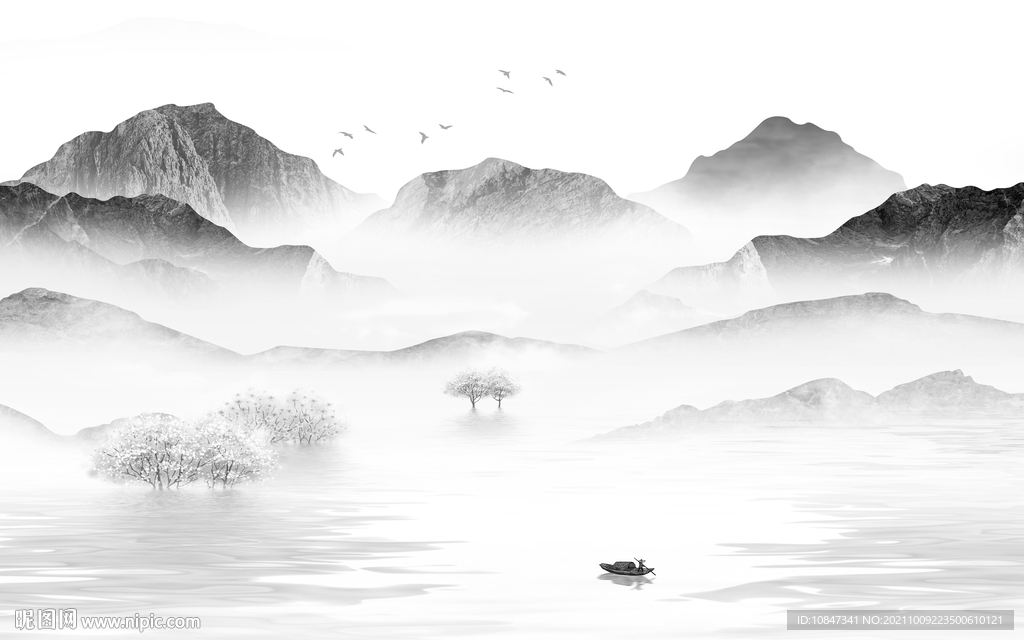 新款意境客厅山水 TIF分层