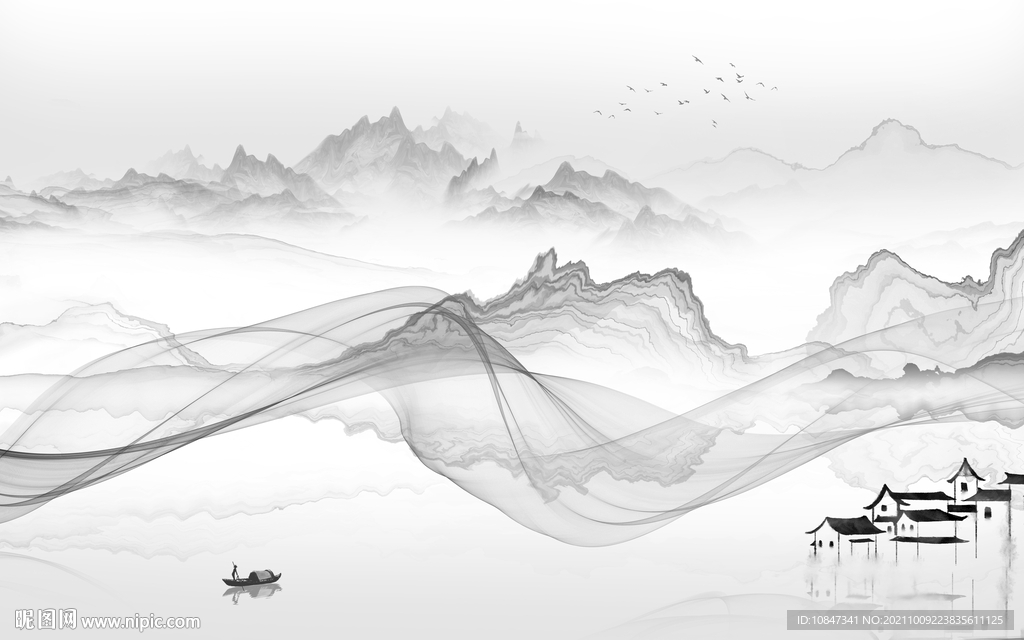 最新意境背景山水 TIF分层