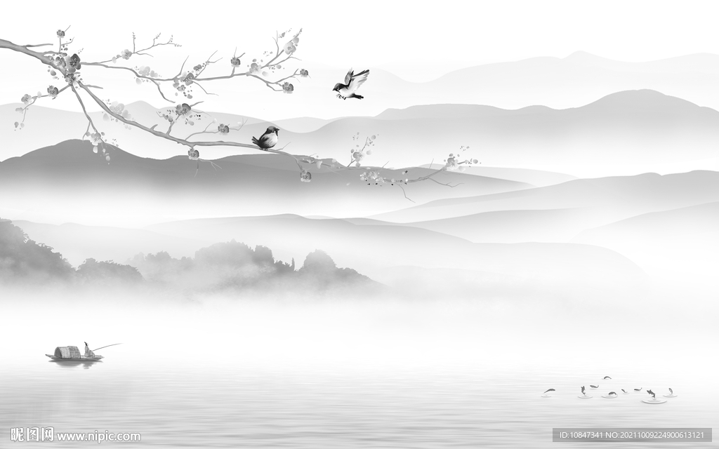 人气意境客厅山水 TIF分层