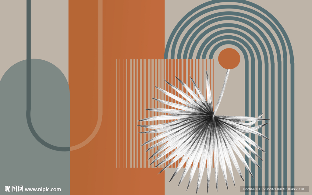 莫兰迪现代简约背景墙